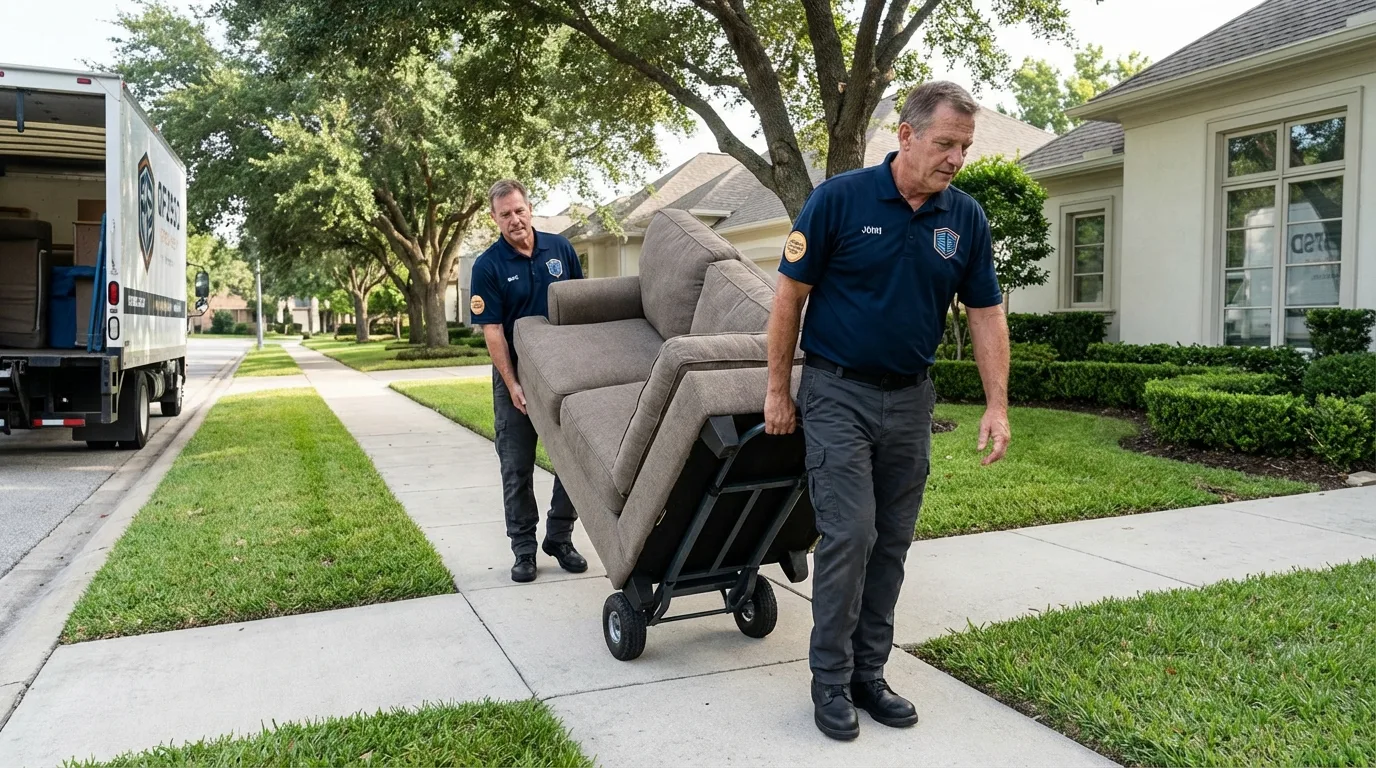 Local residential moving crew loading furniture in Manito, IL